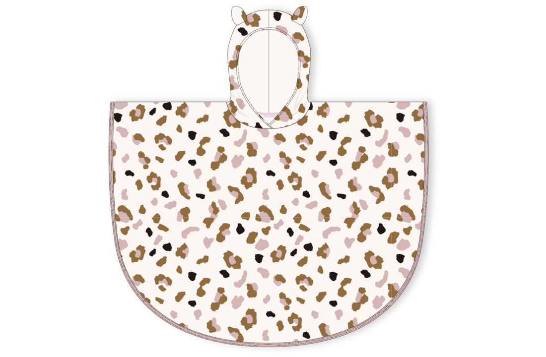 Strandponcho Offwhite Panterprint 62 x 62 cm