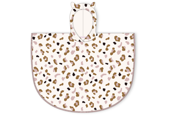 Strandponcho Offwhite Panterprint 62 x 62 cm
