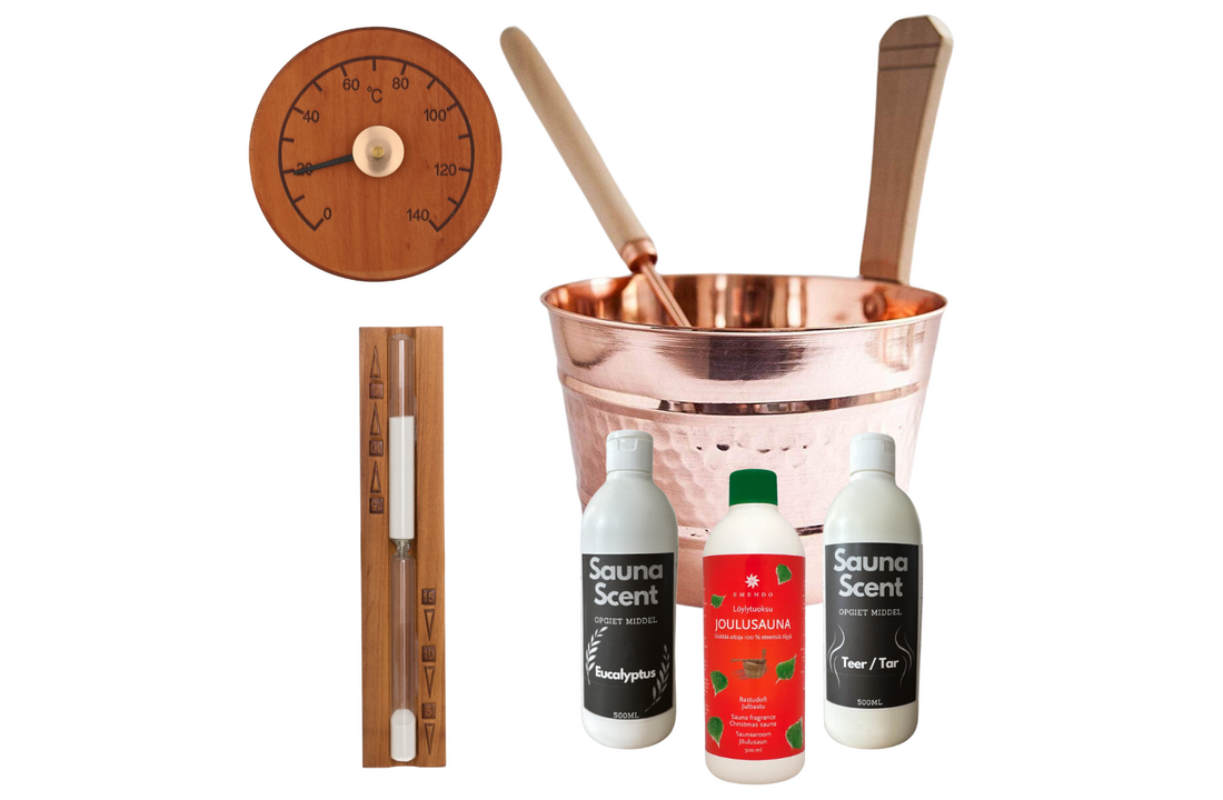Cadeau set Sauna emmer Copper