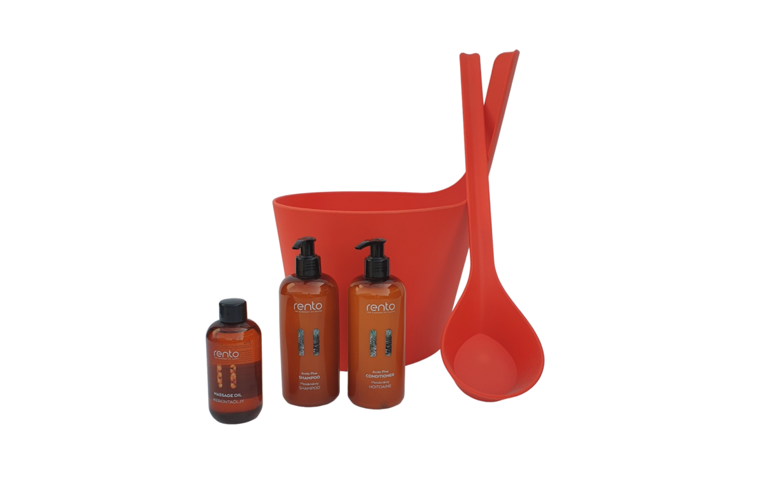 Cadeau set  Sauna emmer Pisara oranje