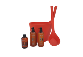 Cadeau set  Sauna emmer Pisara oranje