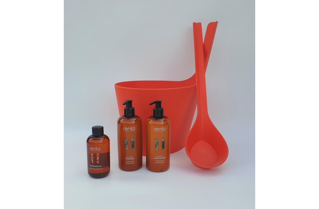 Cadeau set  Sauna emmer Pisara oranje