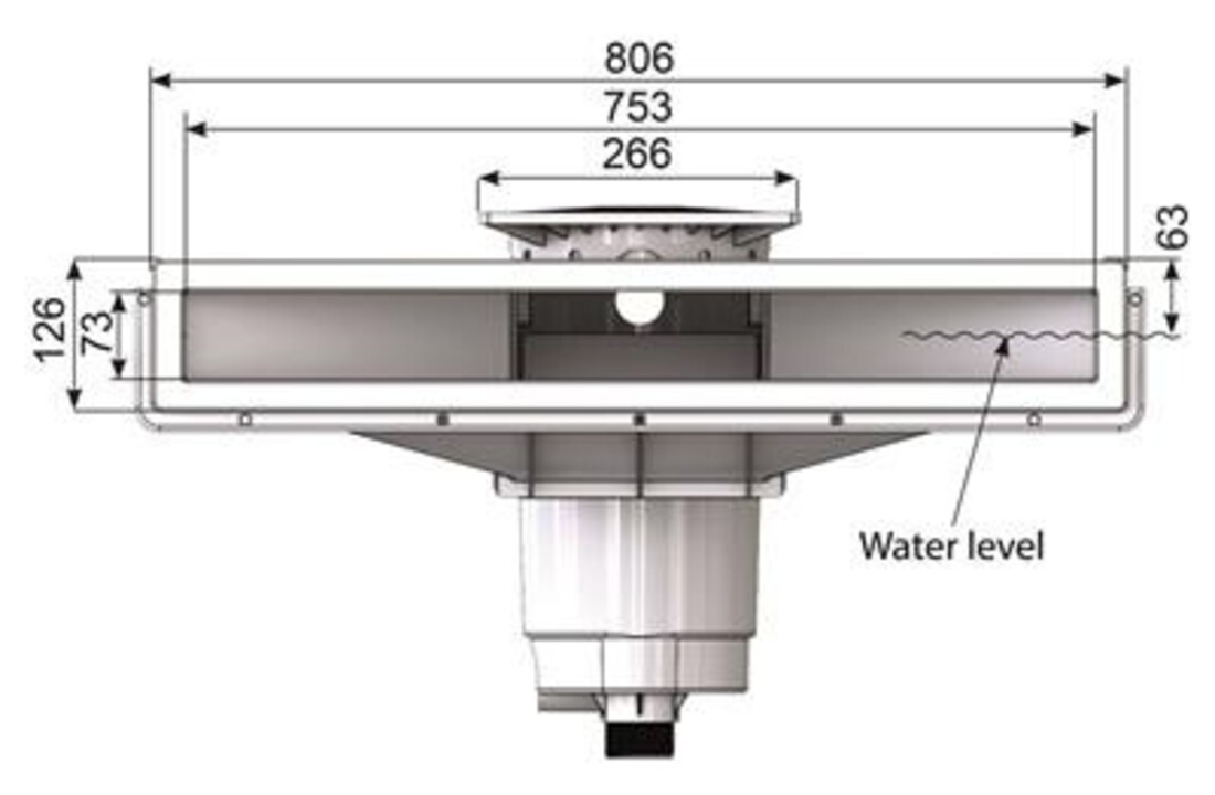 Weltico Skimmer A800 Hoogwaterlijn Wit - Prefab en paneelbaden