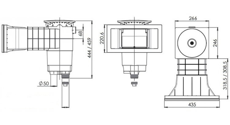 Weltico Skimmer A400 Wit voor paneel / prefab baden