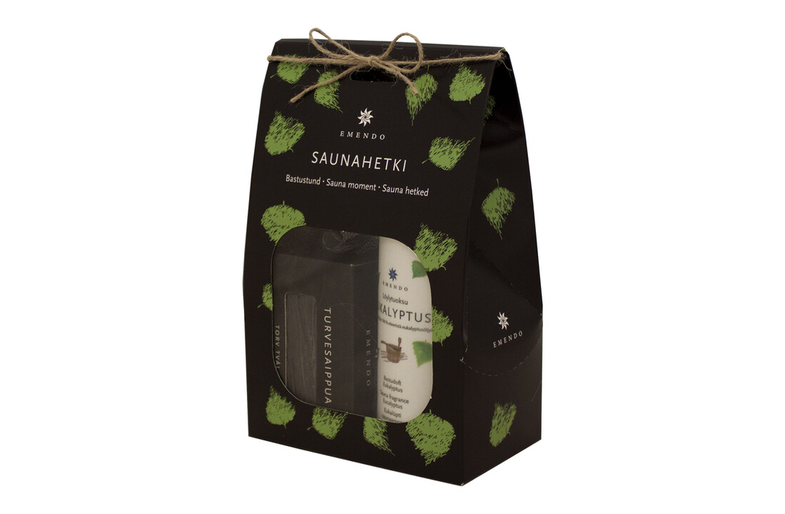 Emendo Sauna moment  - Eucalyptus geur, Badspons en turfzeep