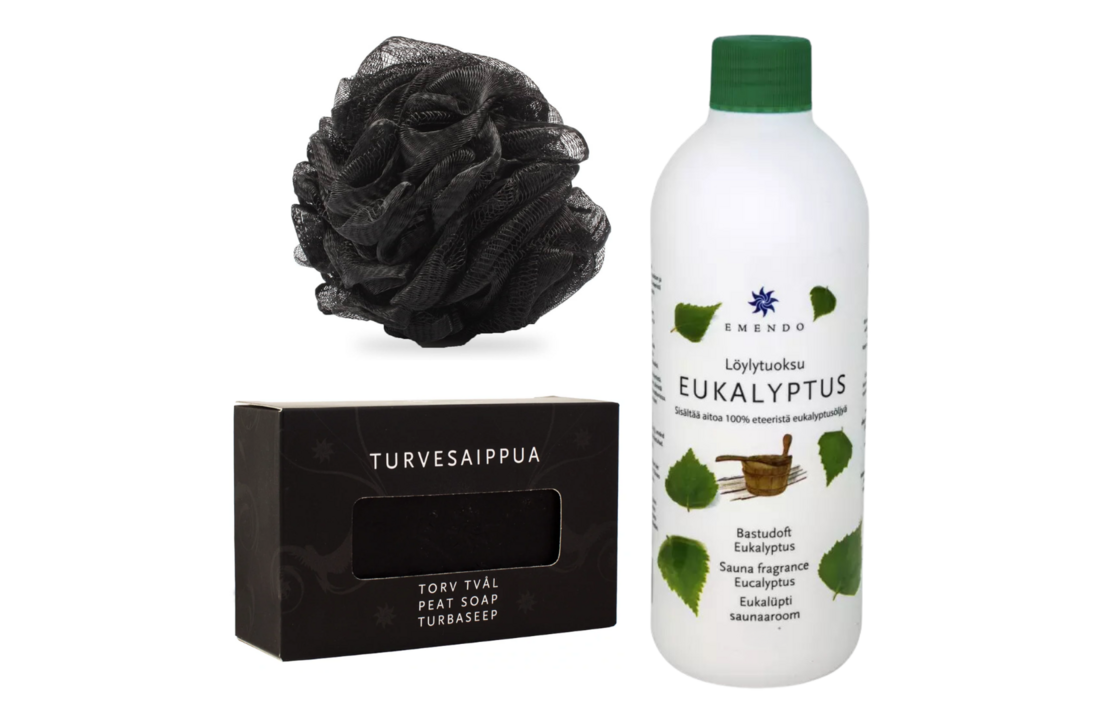 Emendo Sauna moment  - Eucalyptus geur, Badspons en turfzeep