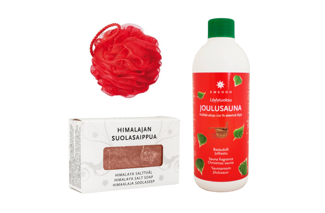Emendo Christmas moment cadeau set - Saunageur, himalayazeep, badspons