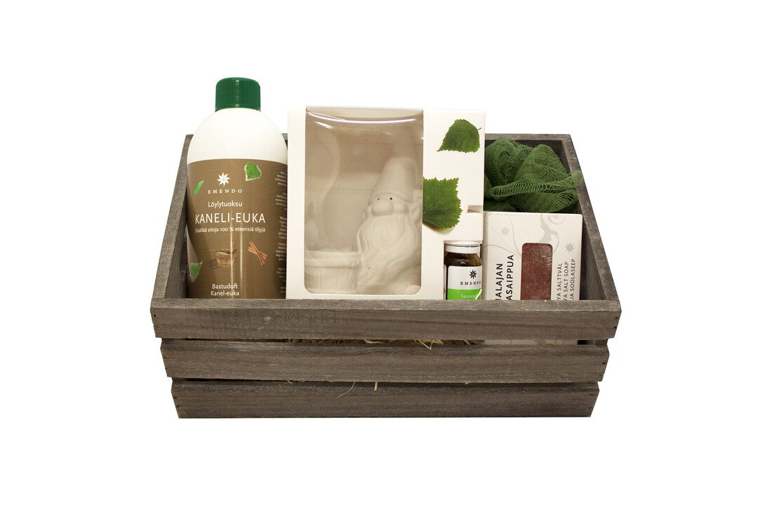 Emendo geschenkmand - Sauna geur en zeep set
