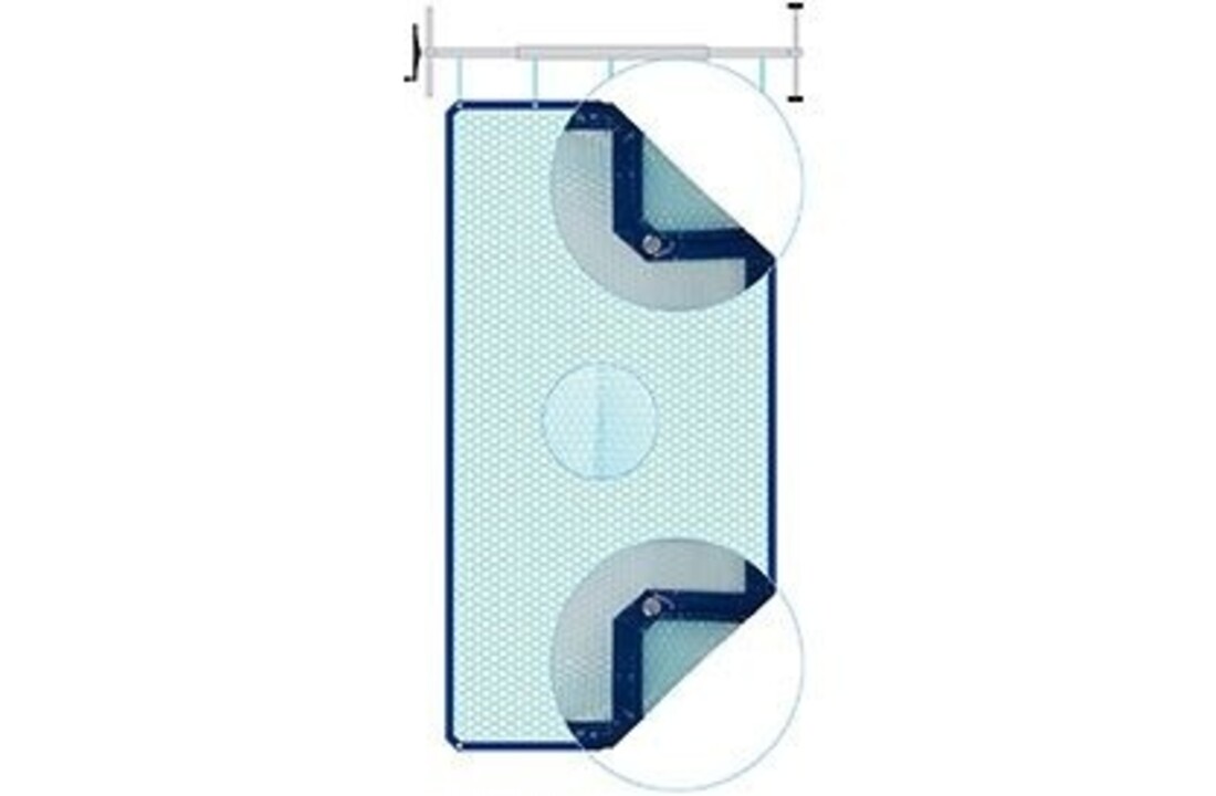Zomerafdekking Quatro 500 micron Oxo Blauw transparant - A vorm
