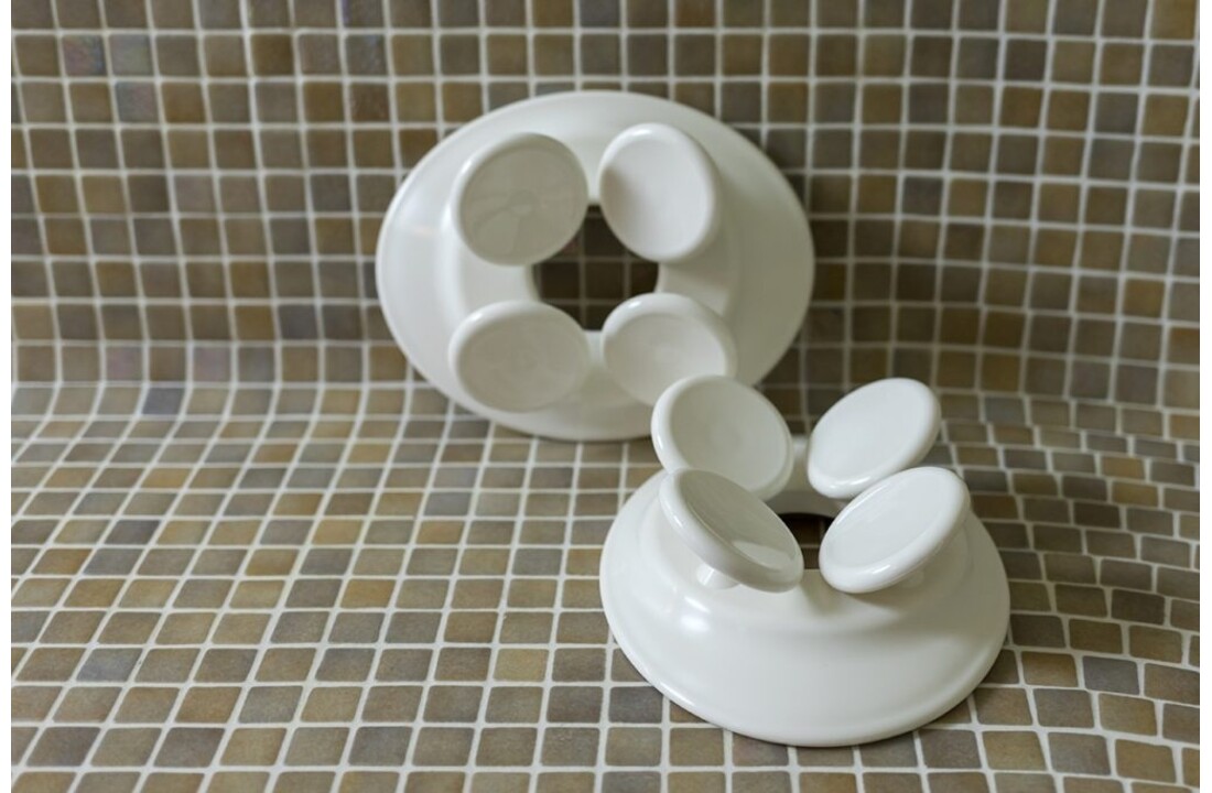 Schotelmodel hoofdsteun wit kunststof