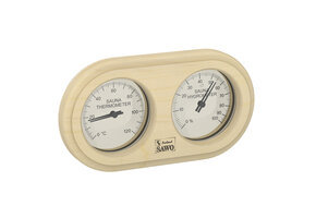 Thermo-Hygrometer aspen horizontaal maat 25 cm 13.5 cm