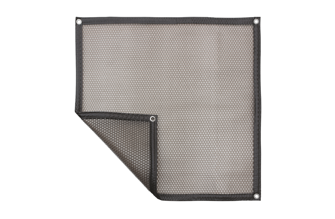 Zomerafdekking Quatro 500 micron transparant grijs - vorm A