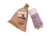 Hammam Sauna Handdoek Cadeauset Visgraat Paars