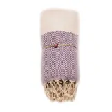 Hammam Sauna Handdoek Cadeauset Visgraat Paars