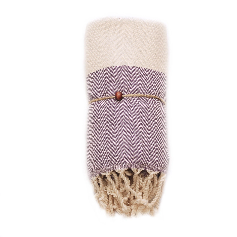 Hammam Sauna Handdoek Cadeauset Visgraat Paars
