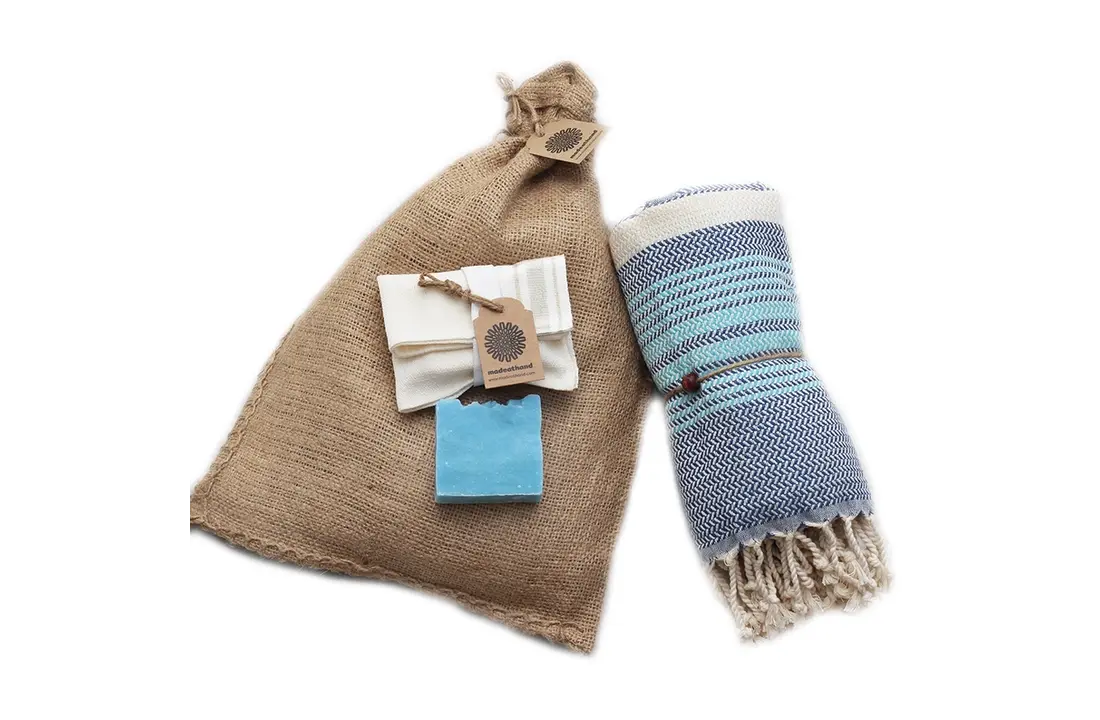 Hammam Sauna Handdoek Cadeauset Sax Blue