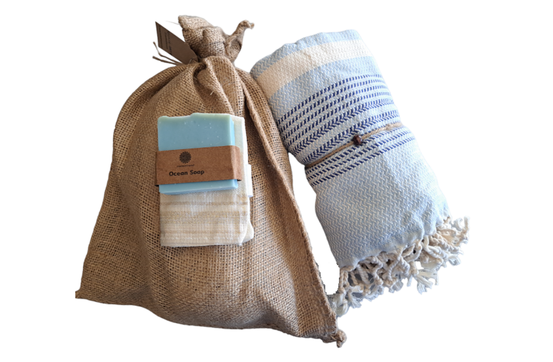 Hammam Sauna Handdoek Cadeauset Baby Blue