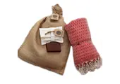 Hammam Sauna Handdoek Cadeauset Kristal Rood