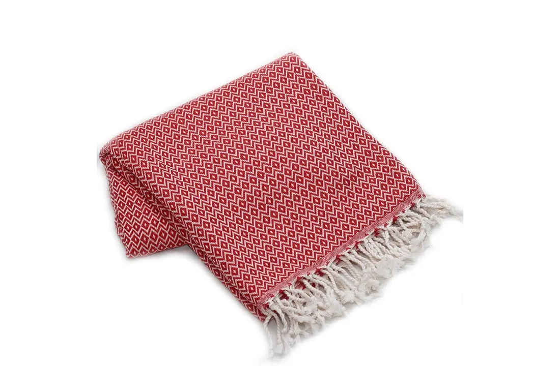 Hammam Sauna Handdoek Cadeauset Kristal Rood