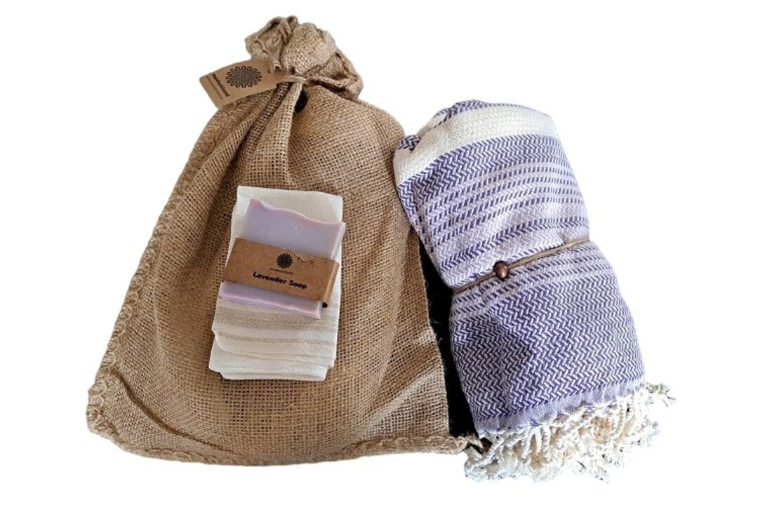 Hammam Sauna Handdoek Cadeauset Paars
