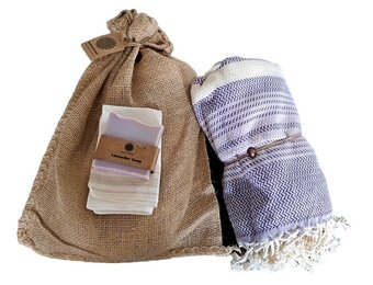Hammam Sauna Handdoek Cadeauset Paars