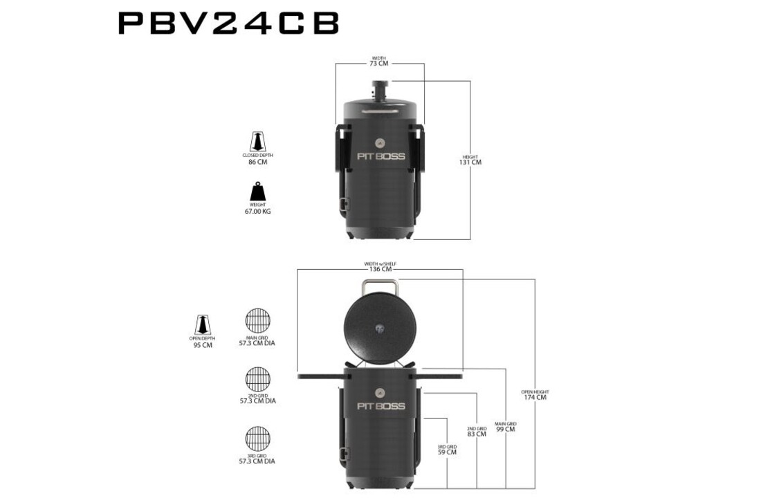 Pit Boss Champion Barrel Rook Vat | Houtskool Smoker - Showroom model