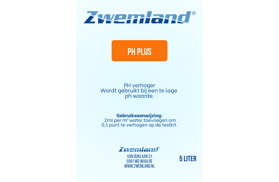 Zwemland Ph plus 5 liter - Vloeibaar