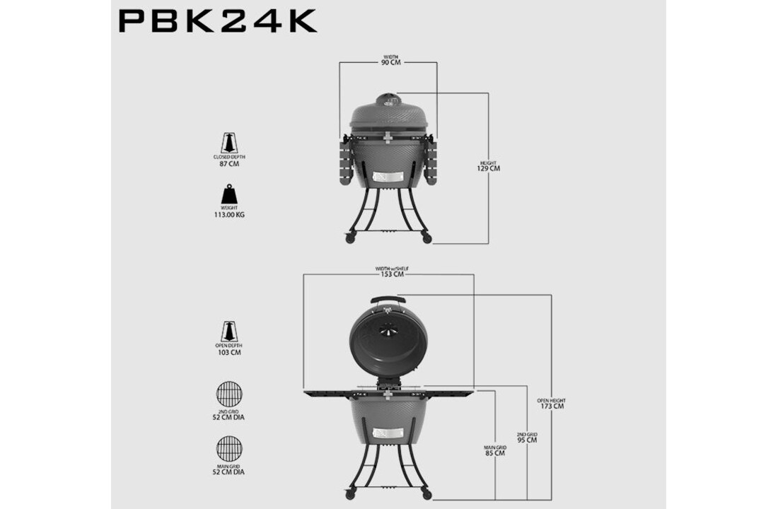 Pit Boss - Kamado Grill - Grijs | Houtskool BBQ - Showroom model
