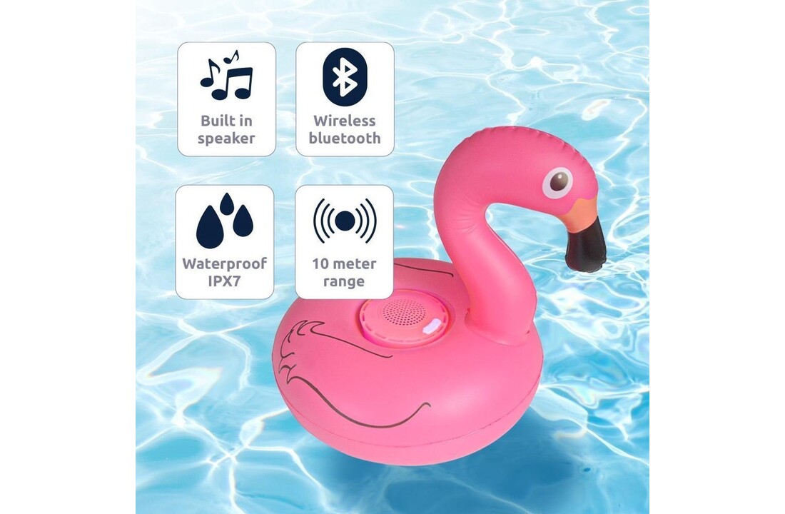 Celly Poolspeaker opblaasbare flamingo bluetooth