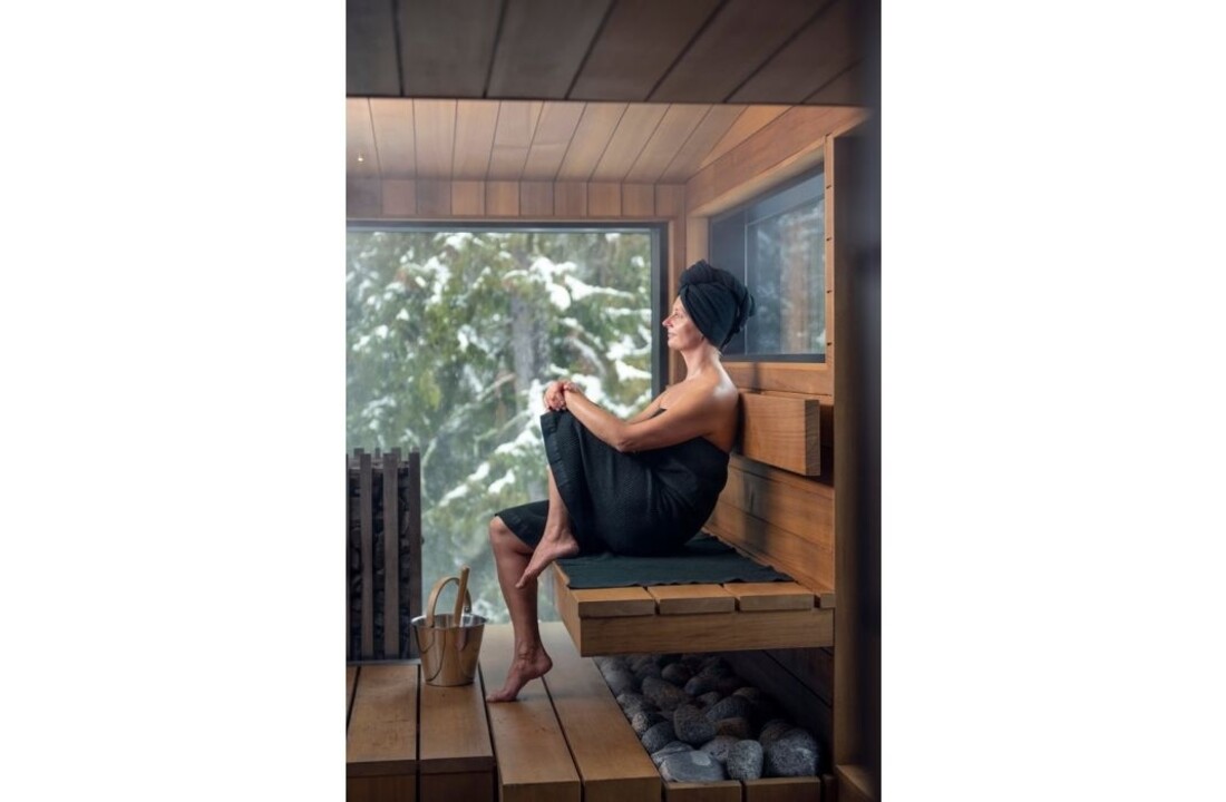 Rento sauna cover Kenno 60x160 cm zwart/donkergroen