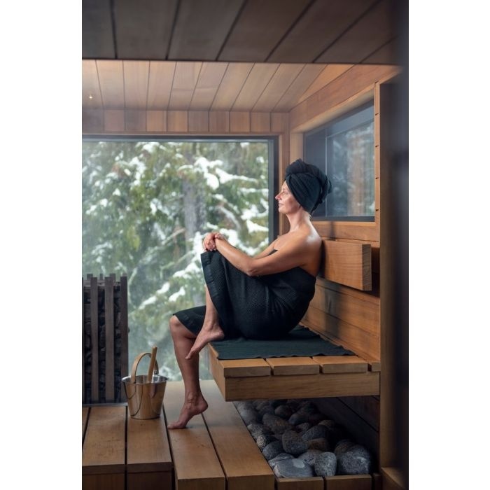 Rento sauna cover Kenno 60x160 cm zwart/donkergroen