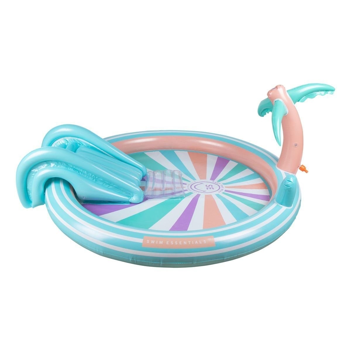 Swim essentials speelzwembad met glijbaan regenboog