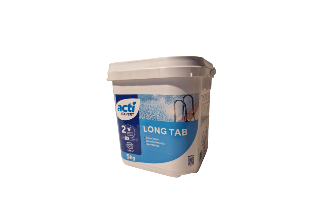 Acti long tab chloortabletten 5 kg - 250grams  (Enkel geschikt voor de Belgische markt, niet toegelaten in Nederland)