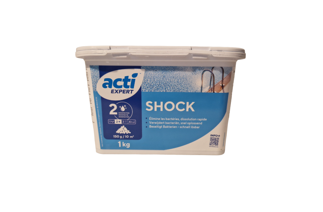 Acti shock chloorpoeder 1kg  (Enkel geschikt voor de Belgische markt, niet toegelaten in Nederland)
