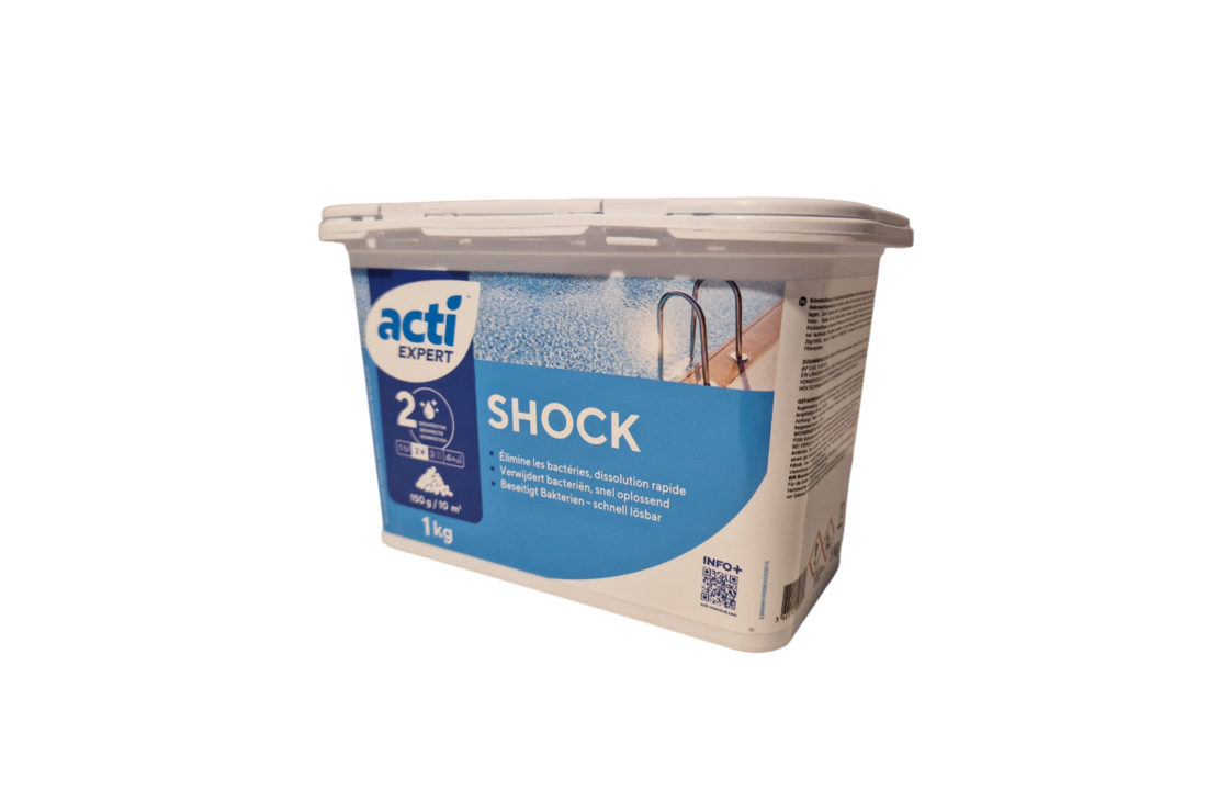 Acti shock chloorpoeder 1kg  (Enkel geschikt voor de Belgische markt, niet toegelaten in Nederland)