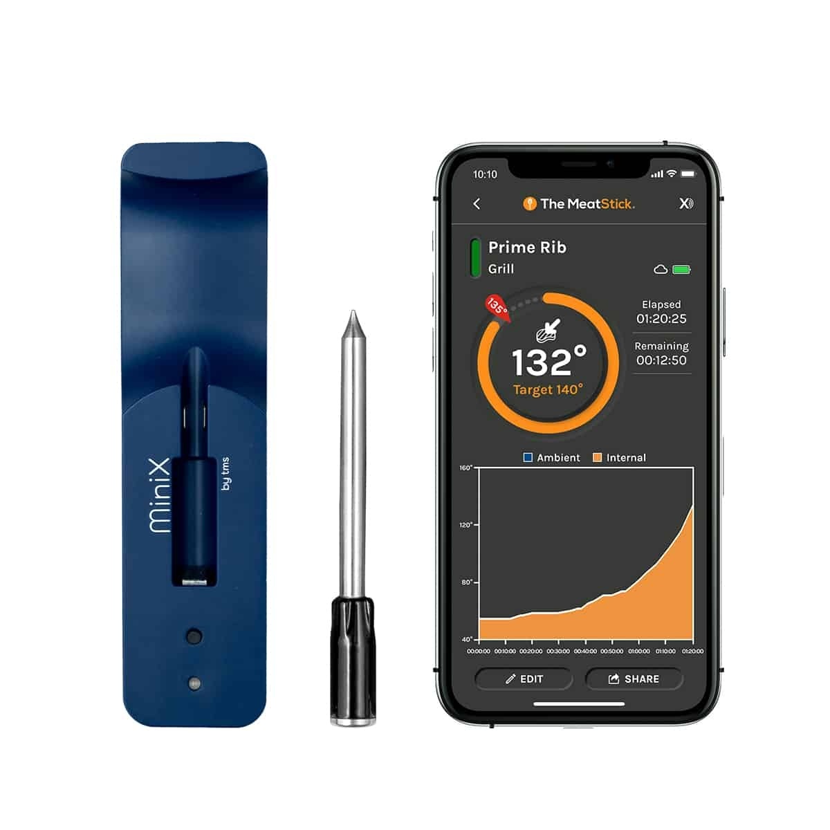 MeatStick Mini X Set - Draadloze vlees thermometer met lader
