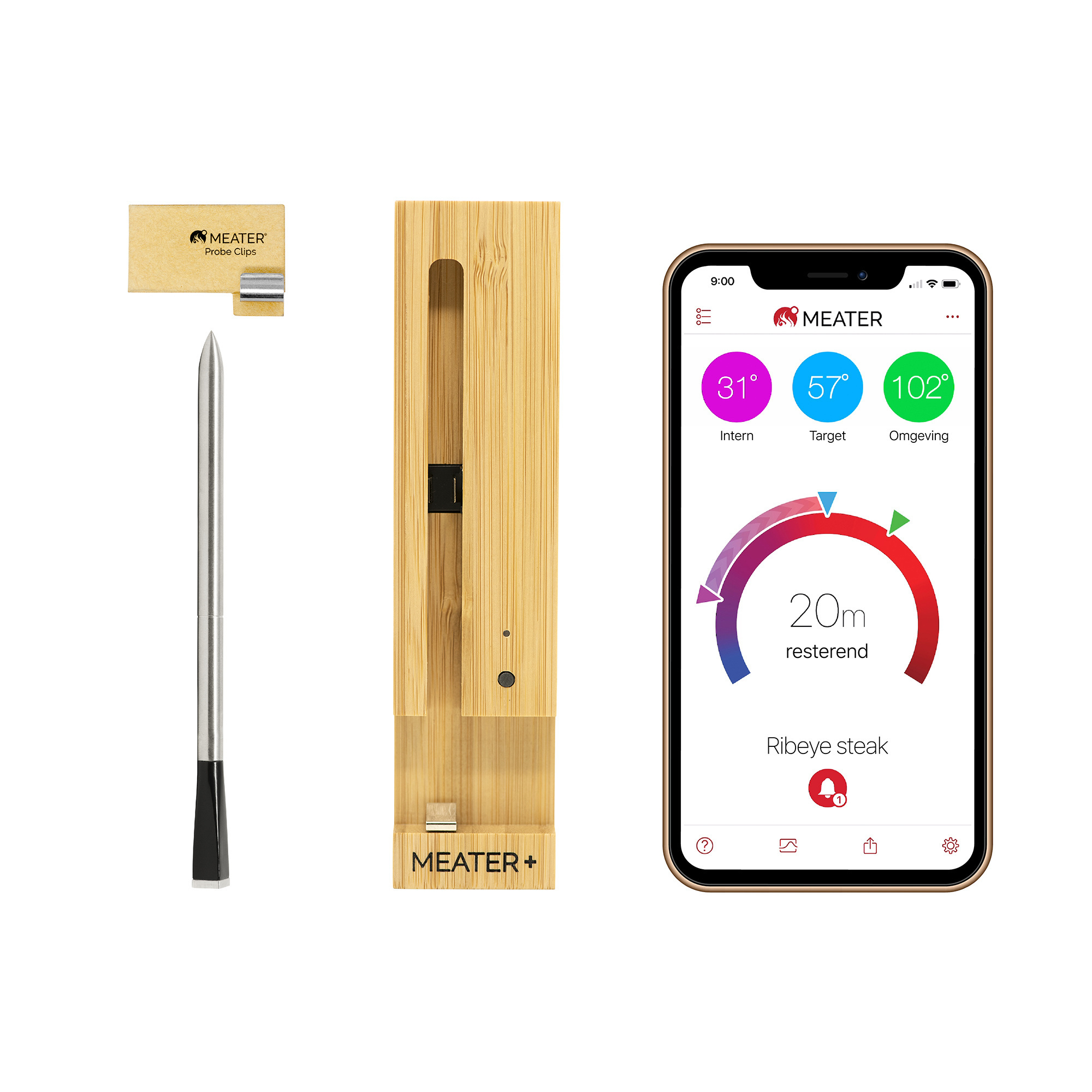 Meater Plus Draadloze BBQ thermometer (50m) - Bluetooth