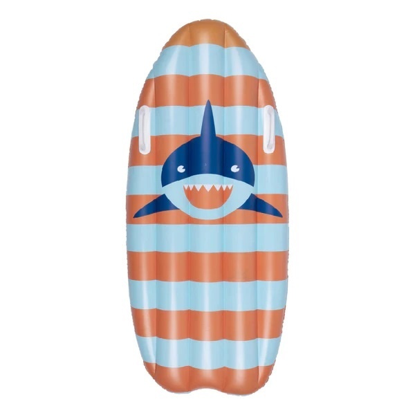 Surfboard oranje blauw haaien 120 cm
