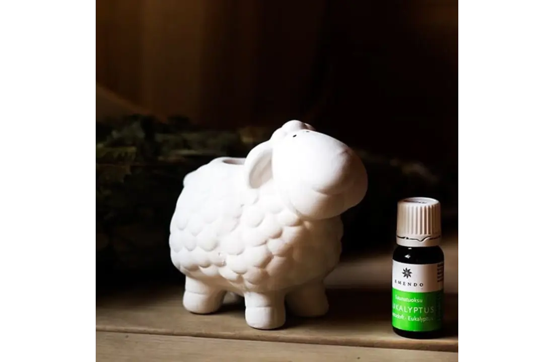 Emendo Sauna schaap met etherische olie Eucalyptus Wit