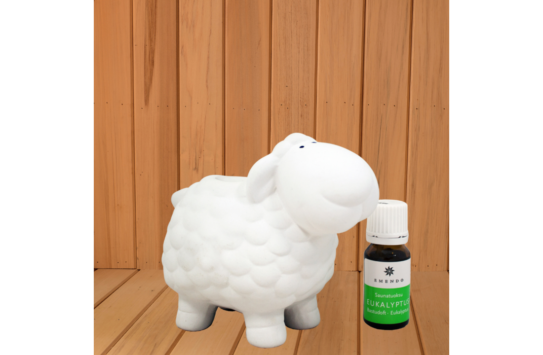 Emendo Sauna schaap met etherische olie Eucalyptus Wit