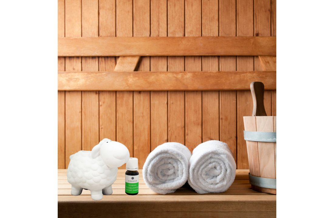 Emendo Sauna schaap met etherische olie Eucalyptus Wit