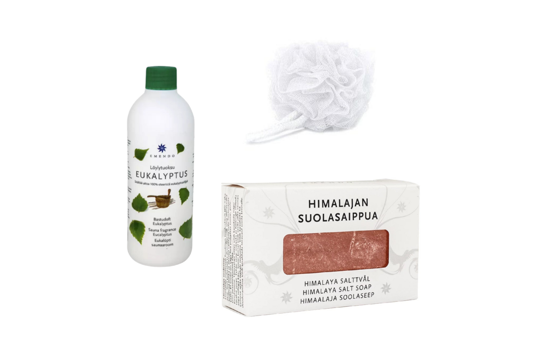 Emendo Sauna verzorging set Eucalyptus en Himalaya