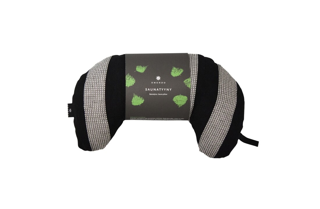 Emendo sauna nek kussen zwart 37 x 20 cm