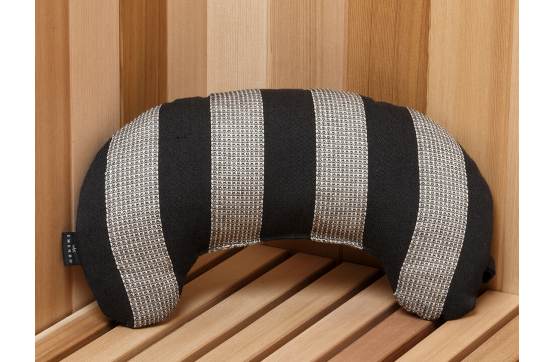 Emendo sauna nek kussen zwart 37 x 20 cm