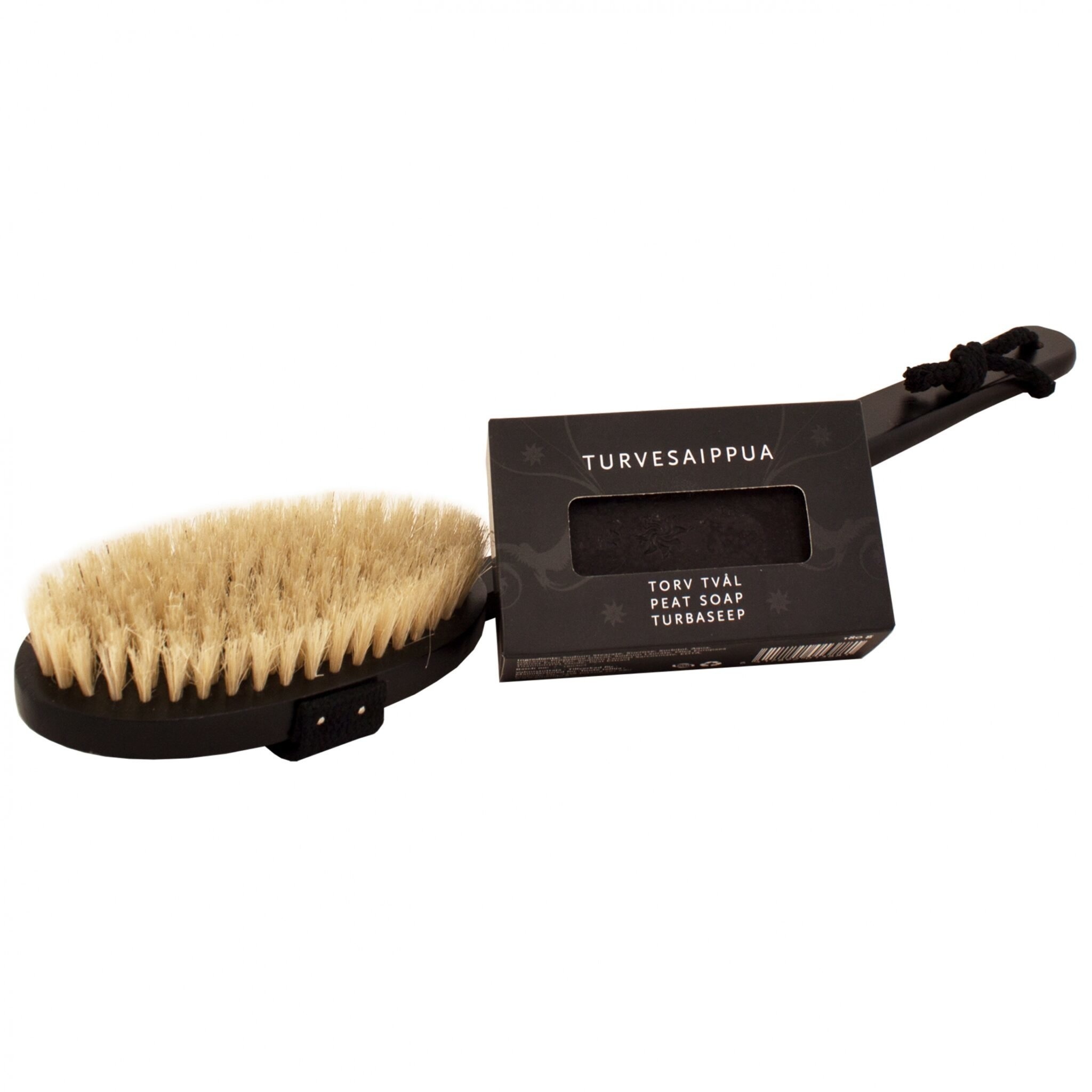 Emendo Sauna Houten rug borstel met Turfzeep 180 gram
