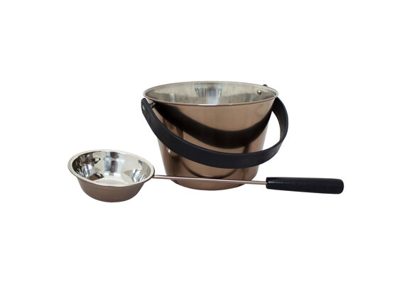 Emendo Sauna set emmer en lepel staal / Smoke grey