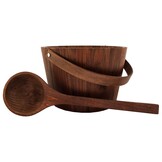 Emendo Sauna set emmer en lepel donker bruin