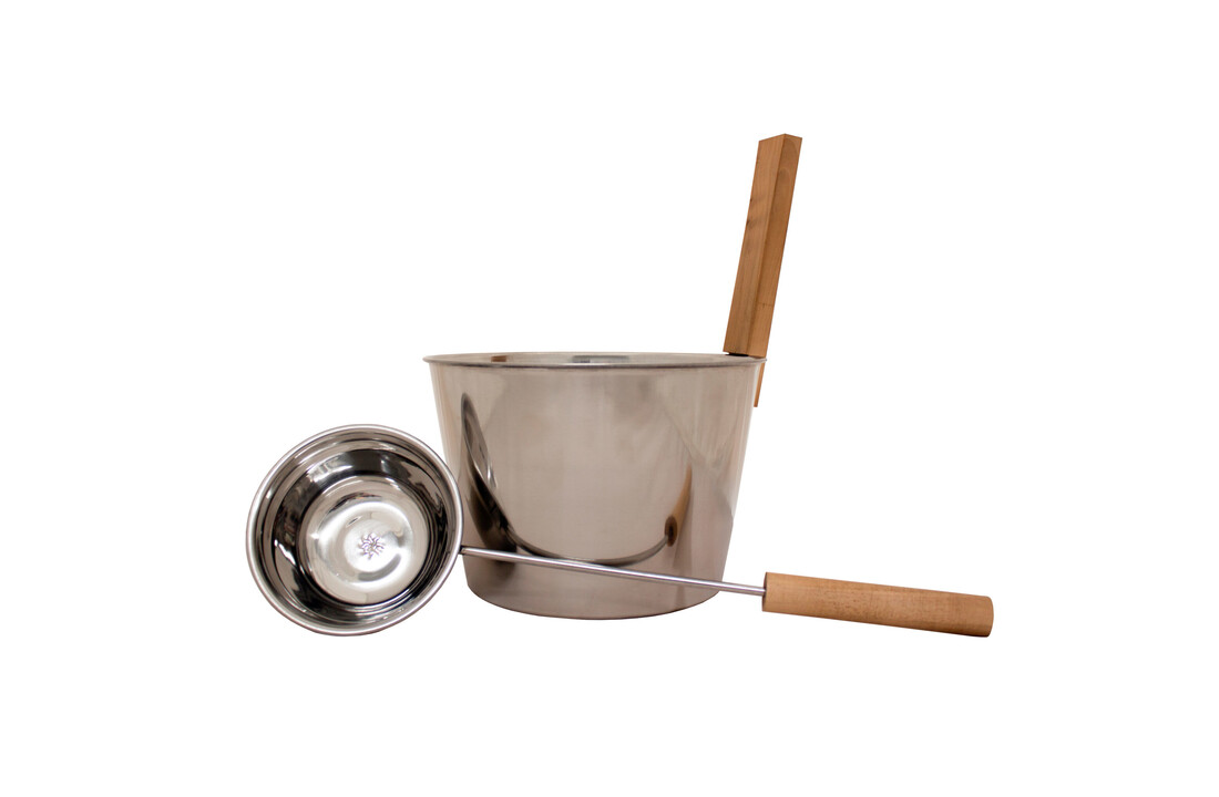 Emendo Sauna set emmer en lepel staal