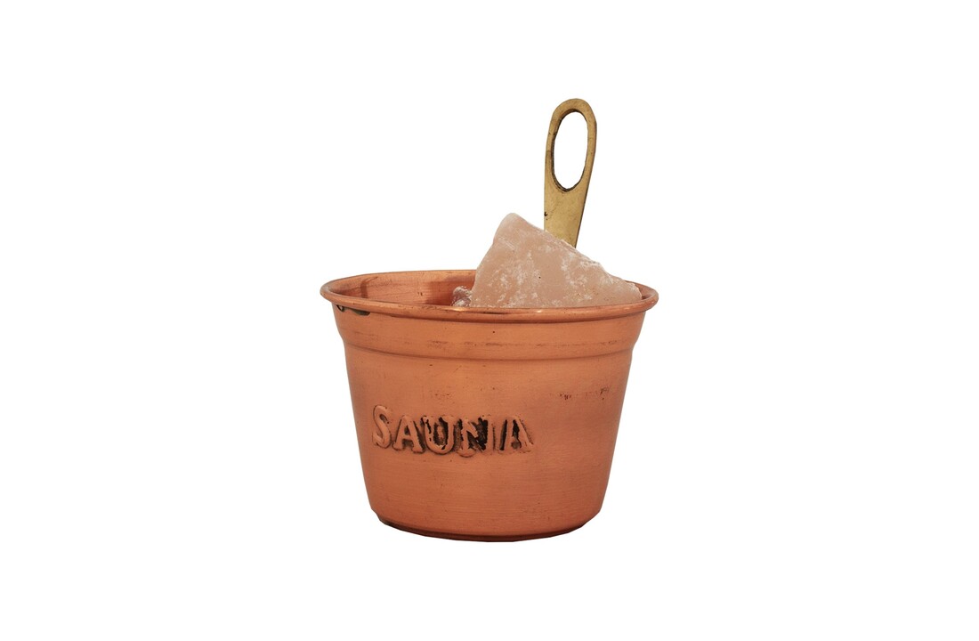 Emendo Sauna zout beker - koperen cup met zout stenen