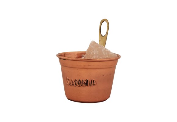 Emendo Sauna zout beker - koperen cup met zout stenen